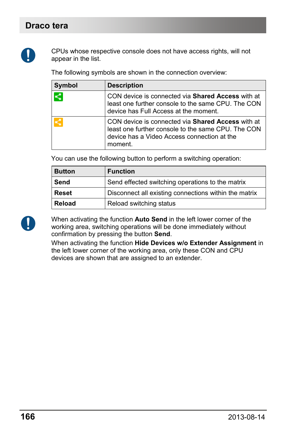 Draco tera 166 | IHSE USA 480c Series Draco tera compact User Manual | Page 166 / 199