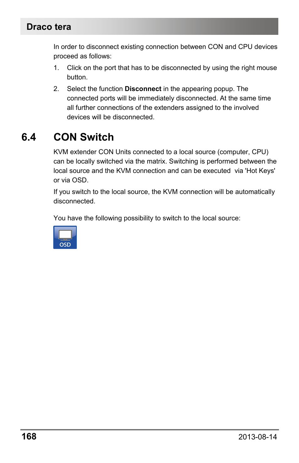 4 con switch, 4 con, Switch | Draco tera 168 | IHSE USA 480c Series Draco tera compact User Manual | Page 168 / 199