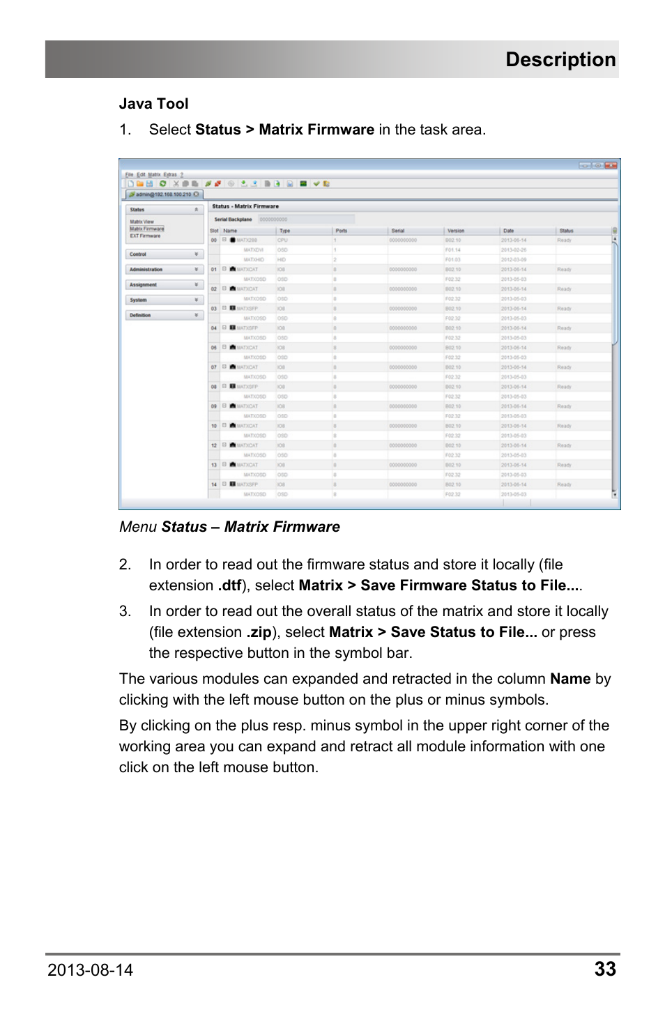 Description | IHSE USA 480c Series Draco tera compact User Manual | Page 33 / 199