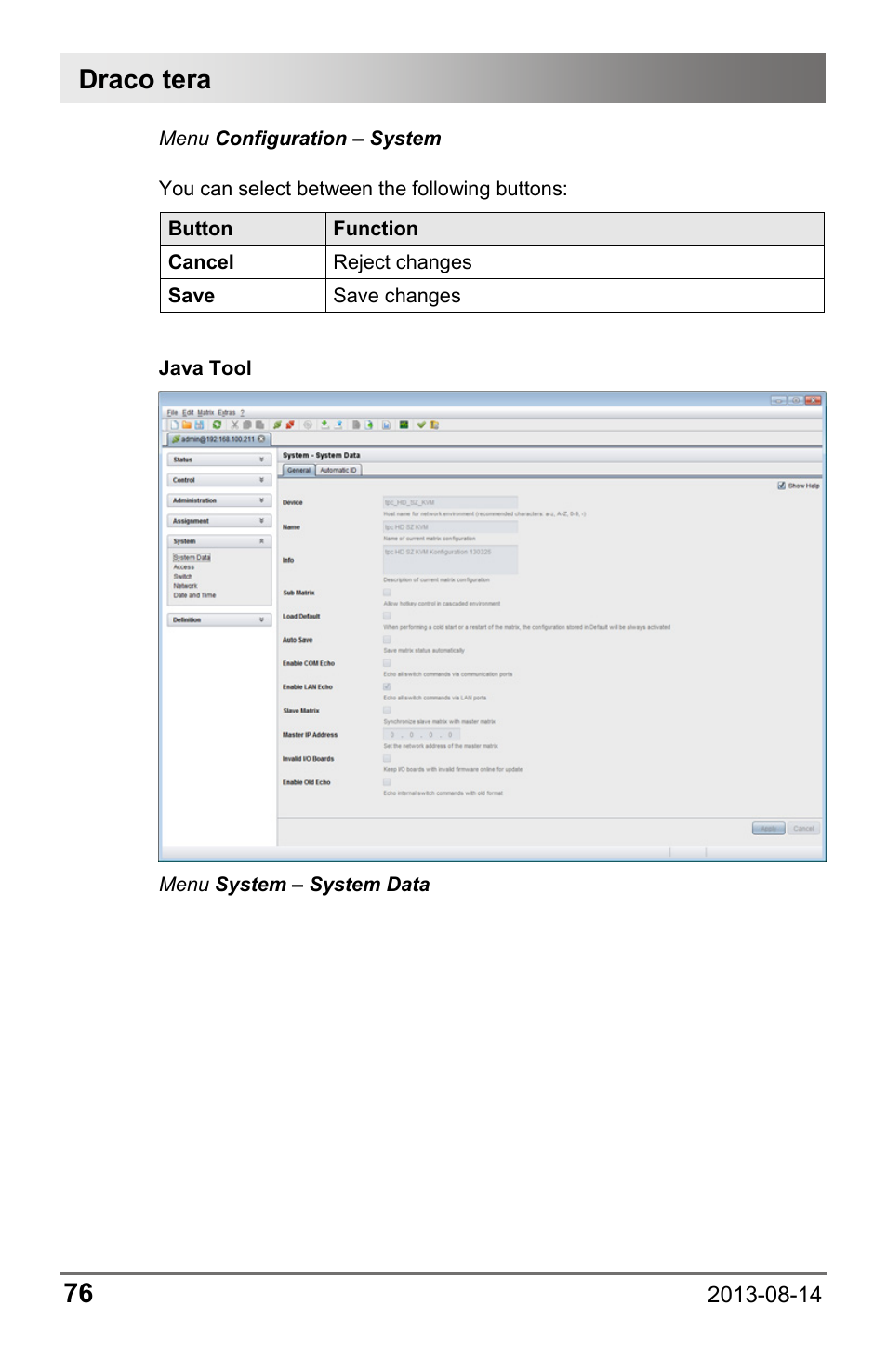 Draco tera 76 | IHSE USA 480c Series Draco tera compact User Manual | Page 76 / 199