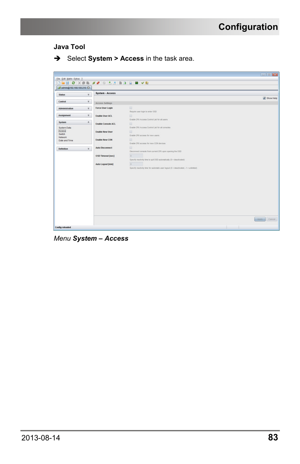 Configuration | IHSE USA 480c Series Draco tera compact User Manual | Page 83 / 199