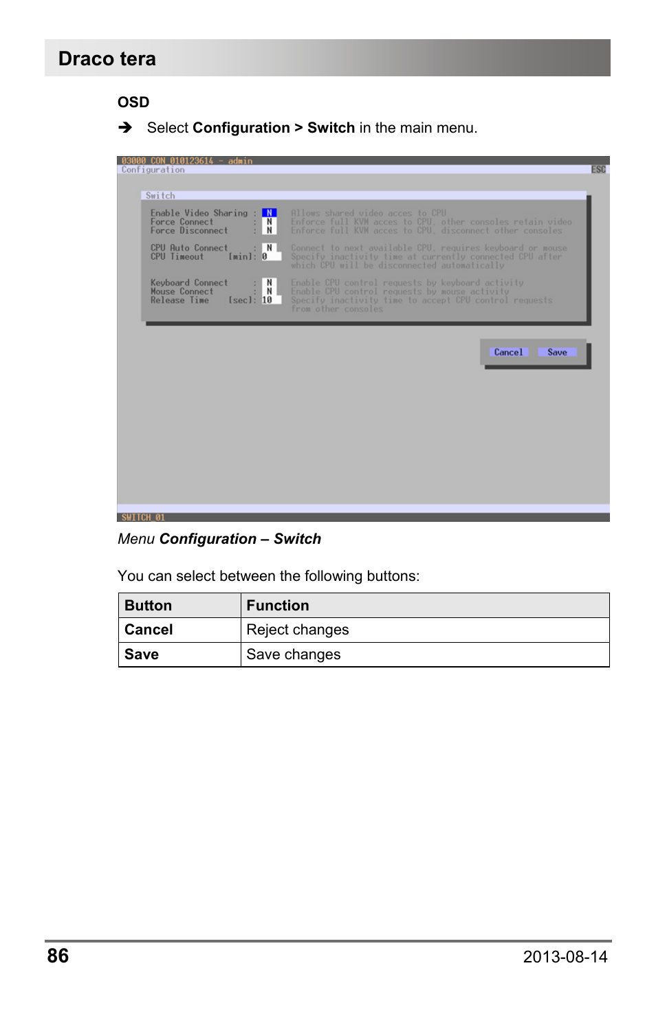 Draco tera 86 | IHSE USA 480c Series Draco tera compact User Manual | Page 86 / 199