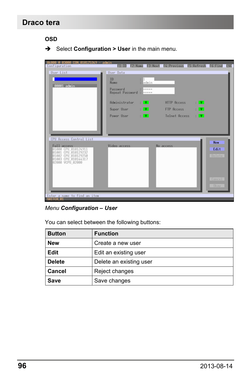 Draco tera 96 | IHSE USA 480c Series Draco tera compact User Manual | Page 96 / 199