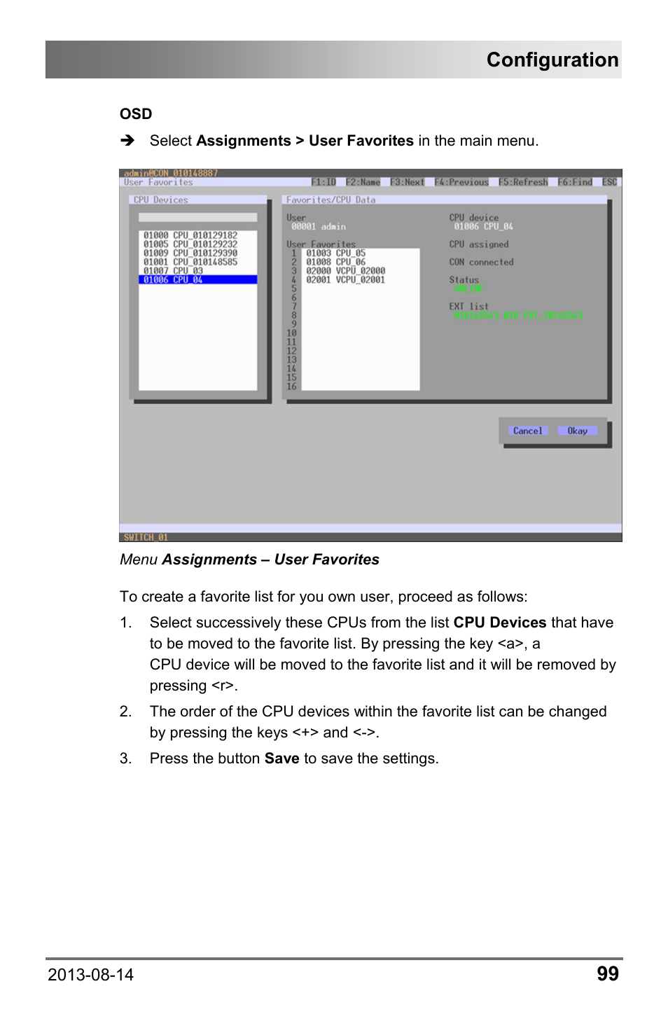 Configuration | IHSE USA 480c Series Draco tera compact User Manual | Page 99 / 199