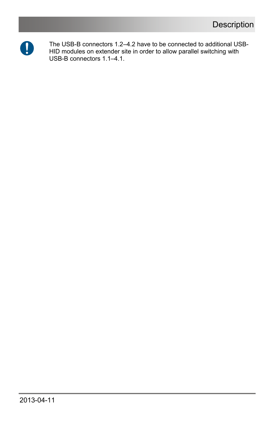 Description | IHSE USA 476 Series Draco U-Switch User Manual | Page 13 / 35