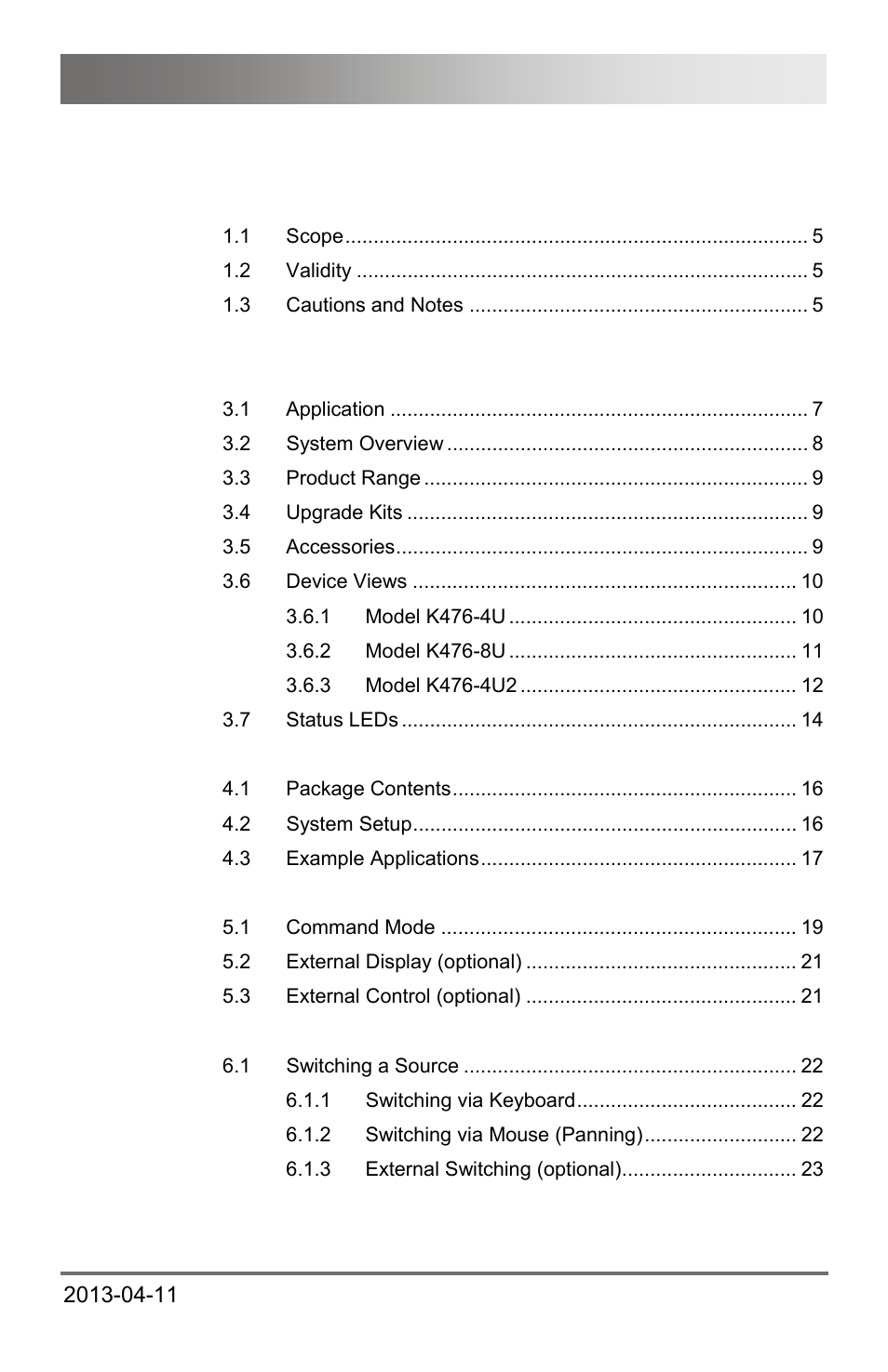 IHSE USA 476 Series Draco U-Switch User Manual | Page 3 / 35
