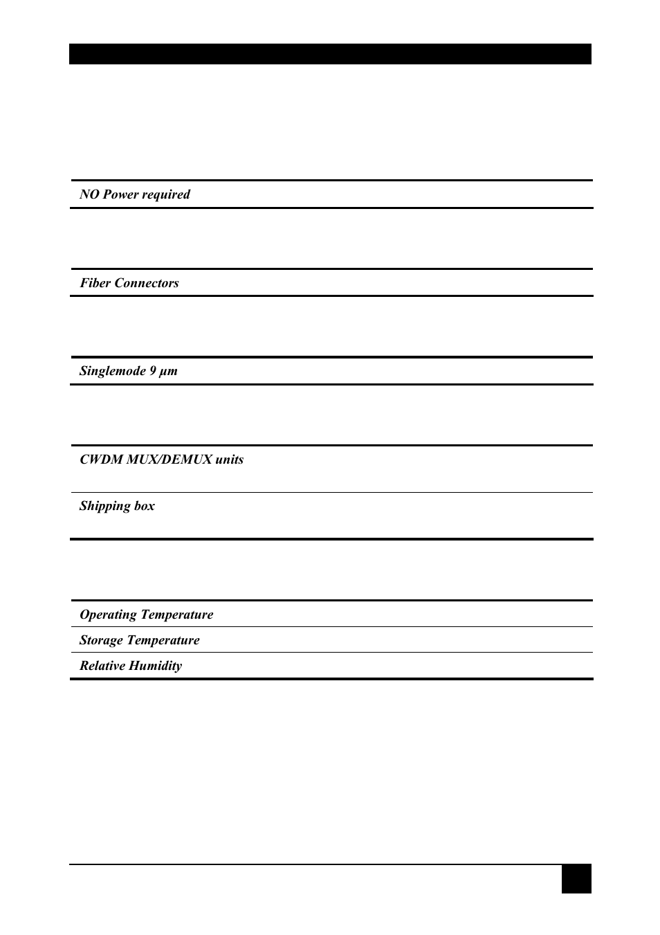 Appendix d: specifications | IHSE USA 470 Series CWDM MUX/DEMUX User Manual | Page 17 / 18