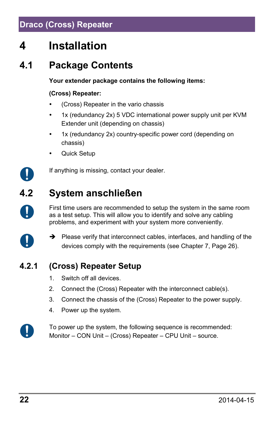 IHSE USA 485 Series Repeater and Cross Repeater User Manual | Page 22 / 40