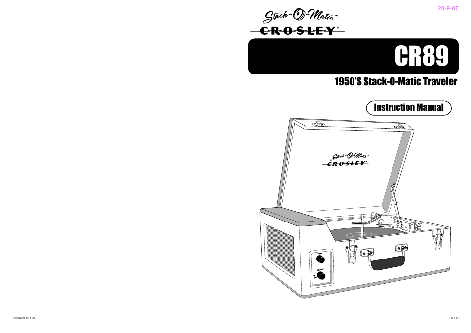 Crosley STACK-O-MATIC CR89 User Manual | 5 pages