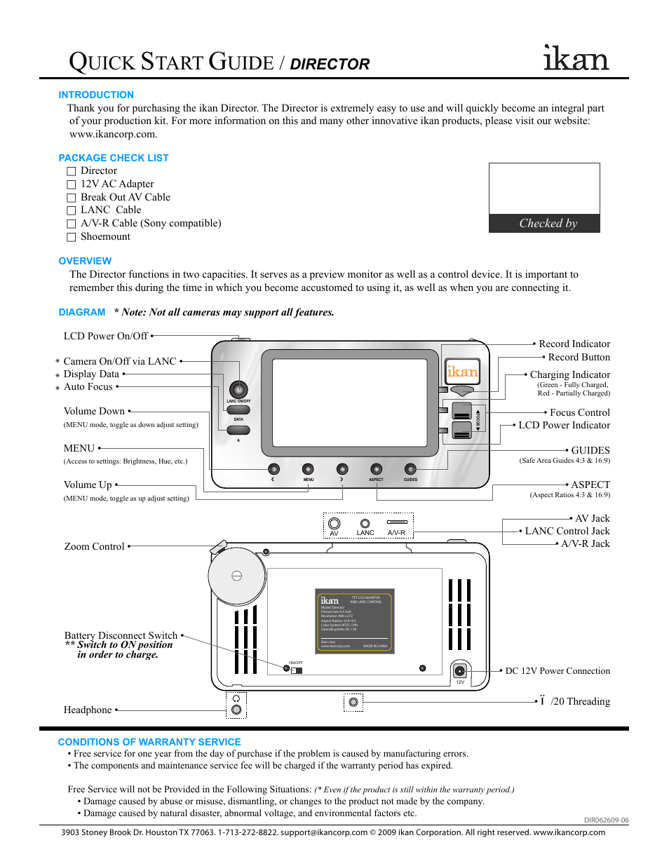 ikan Director User Manual | 1 page