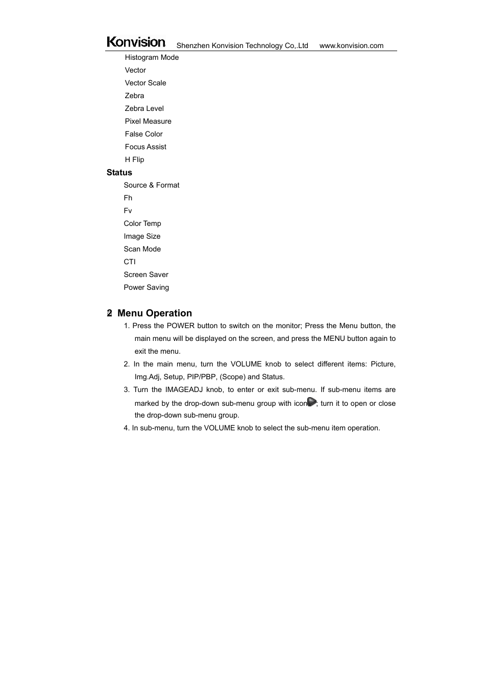 2 menu operation | ikan KVM-7050W User Manual | Page 18 / 33