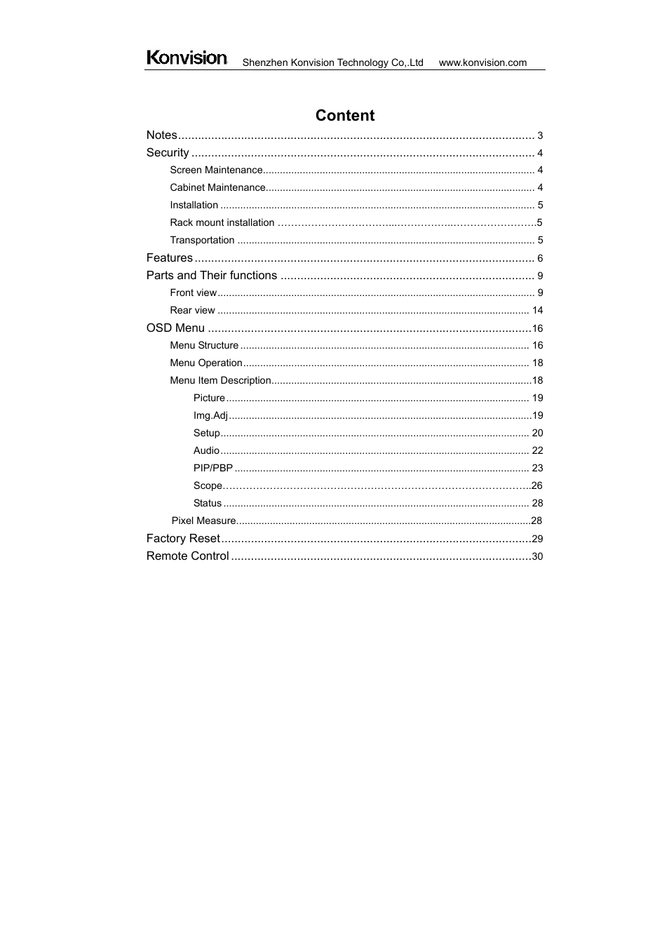 Content | ikan KVM-7050W User Manual | Page 2 / 33