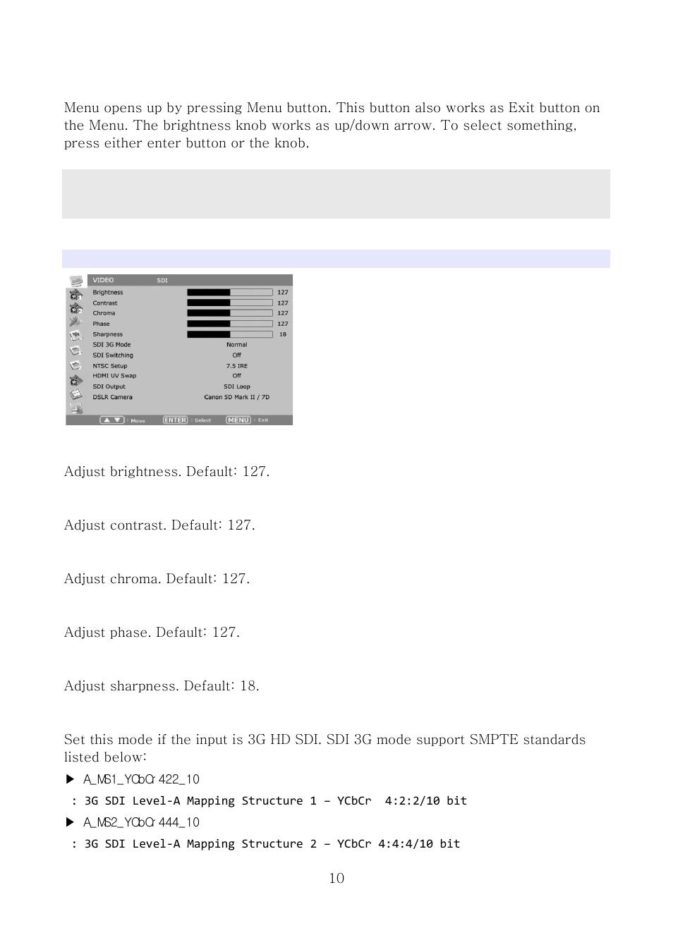 Osd menu, Video | ikan MD7 User Manual | Page 10 / 35