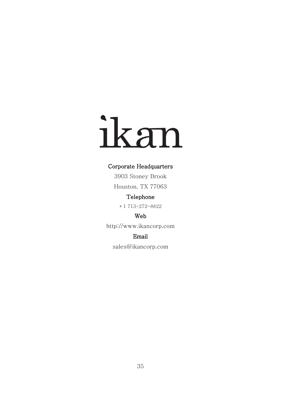ikan MD7 User Manual | Page 35 / 35