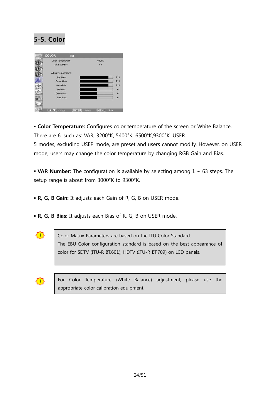 5. color | ikan MR7 User Manual | Page 24 / 51