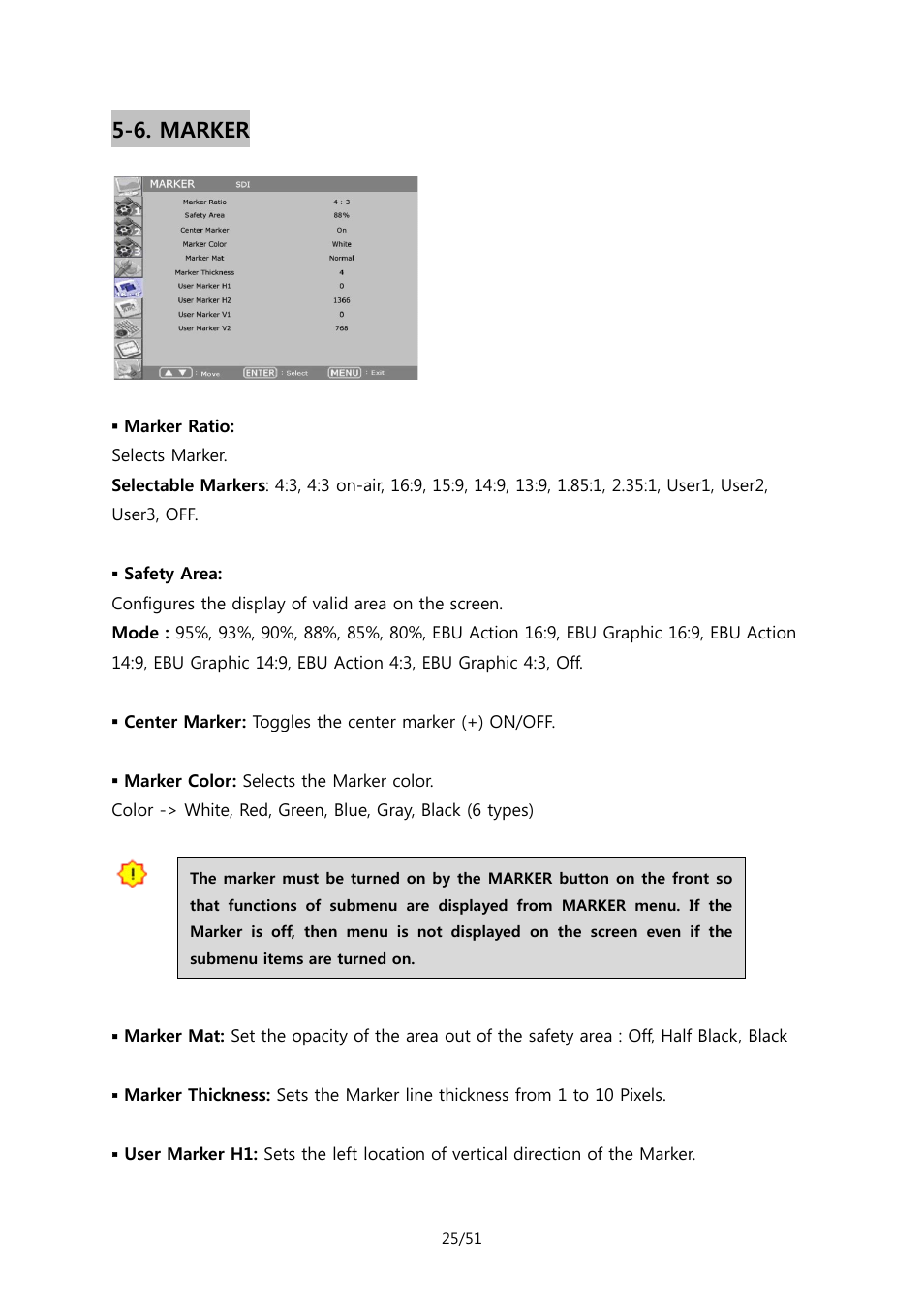 6. marker | ikan MR7 User Manual | Page 25 / 51