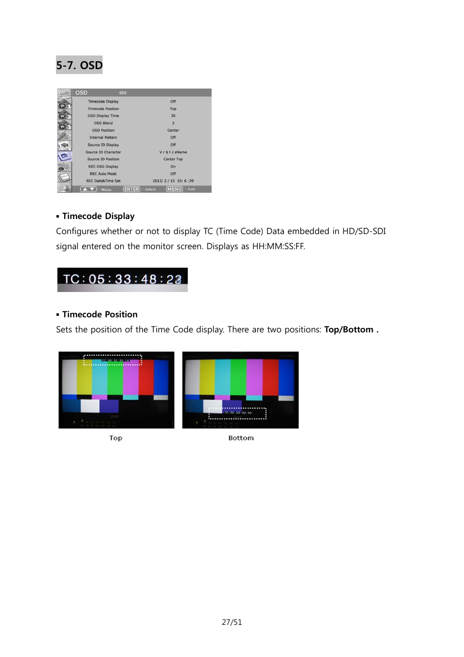 7. osd | ikan MR7 User Manual | Page 27 / 51