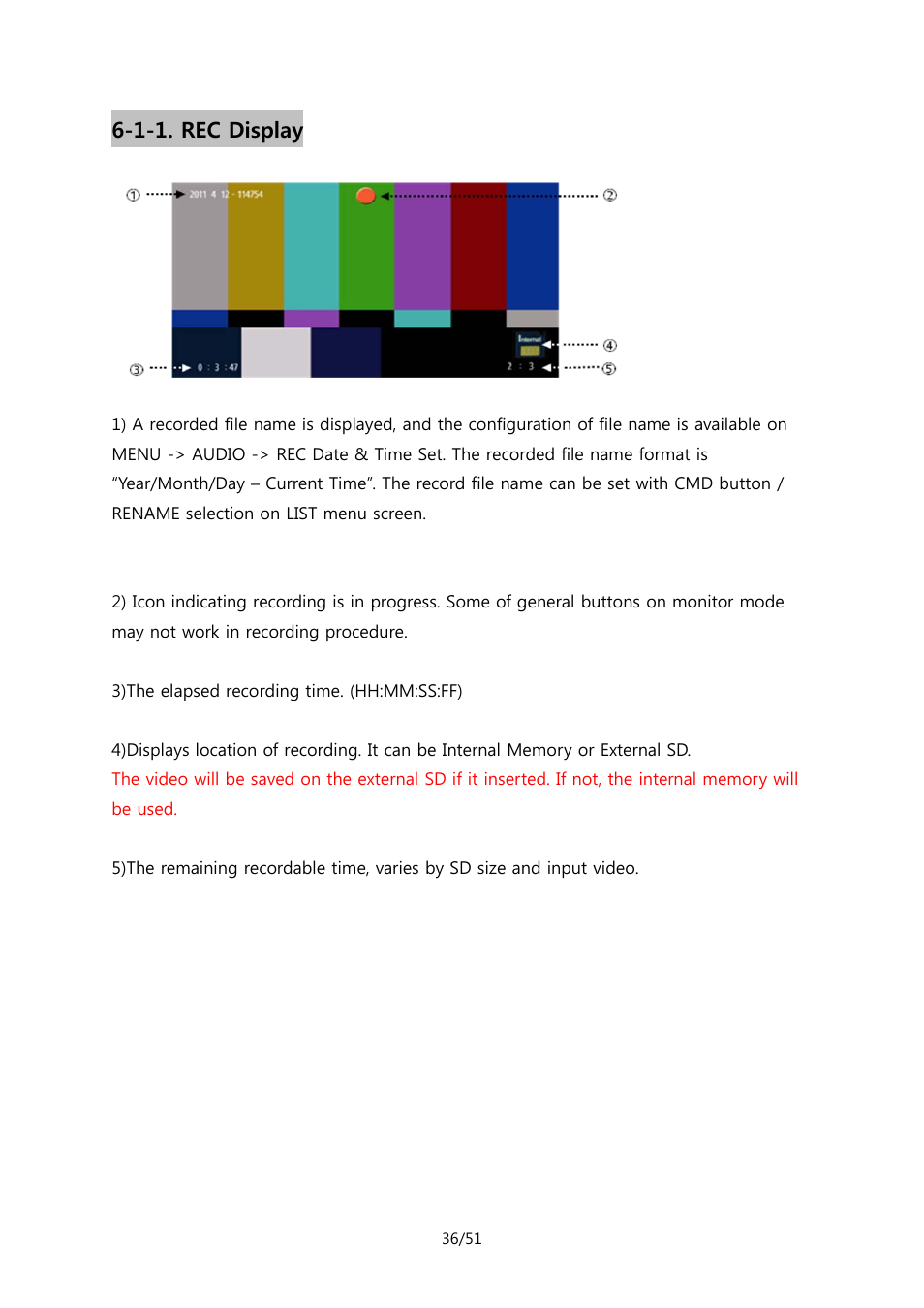 1-1. rec display | ikan MR7 User Manual | Page 36 / 51