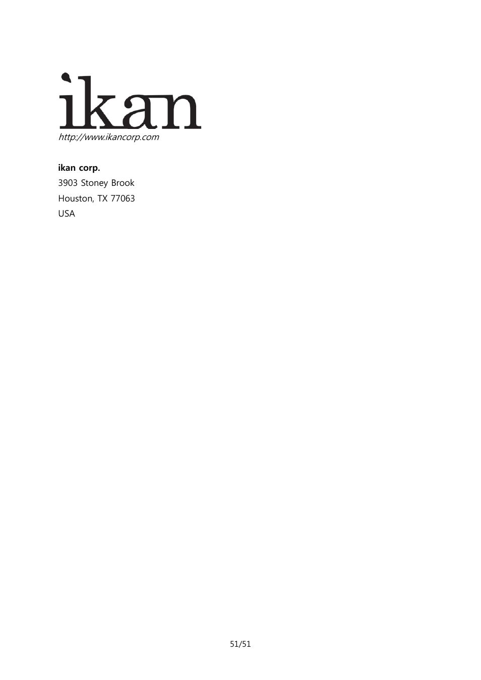 ikan MR7 User Manual | Page 51 / 51