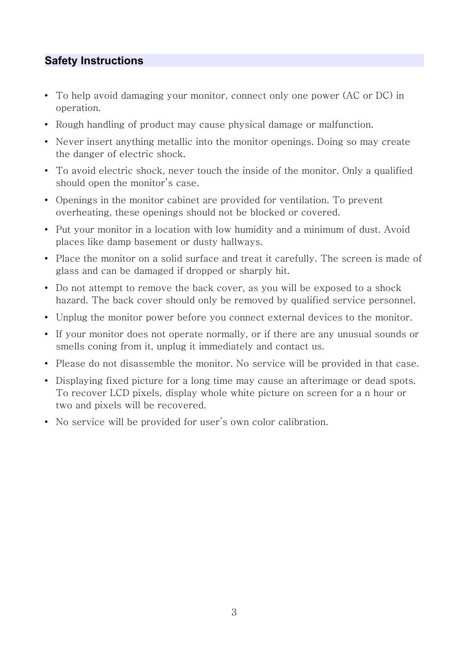 Safety instructions | ikan MS21 User Manual | Page 3 / 29