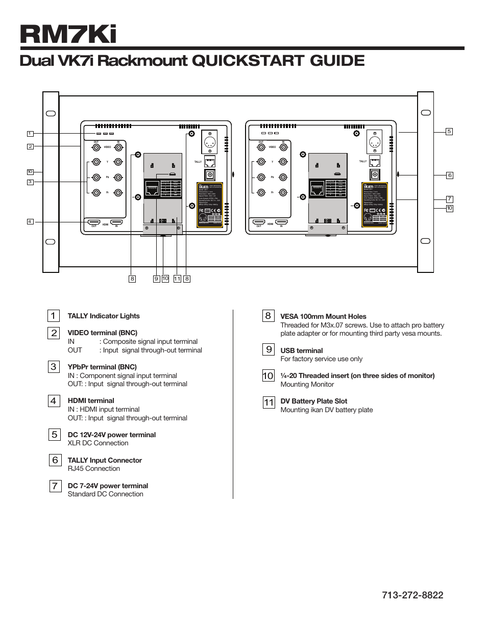 Rm7ki, Dual vk7i rackmount quickstart guide, Compliant | ikan RM7Ki User Manual | Page 3 / 4