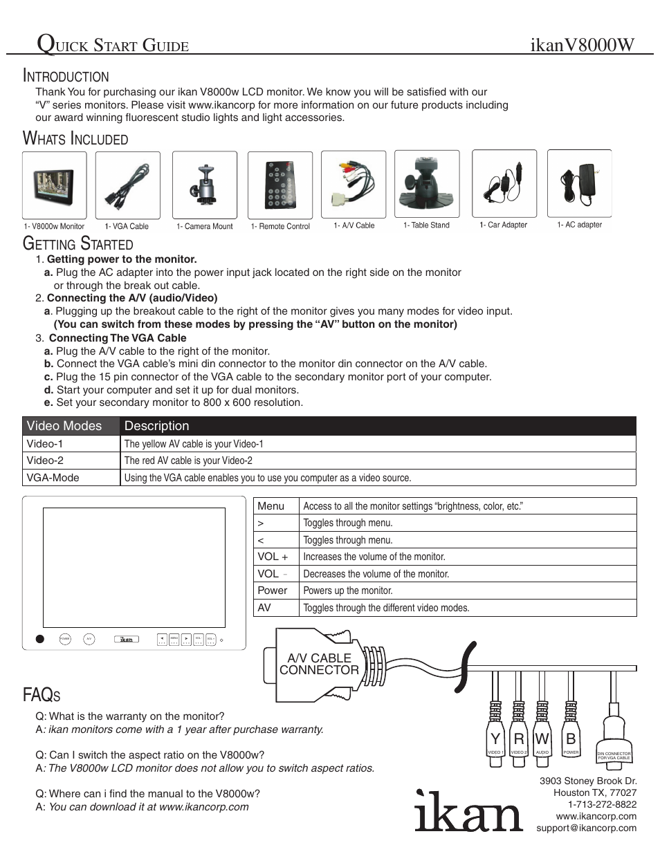 ikan RM8000W User Manual | 1 page