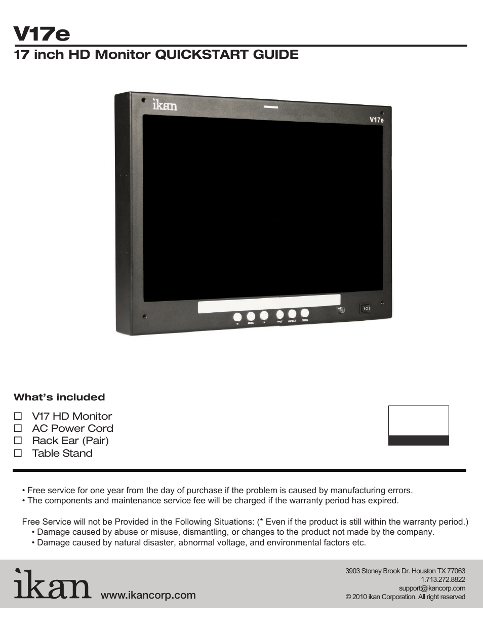 ikan V17e User Manual | 3 pages
