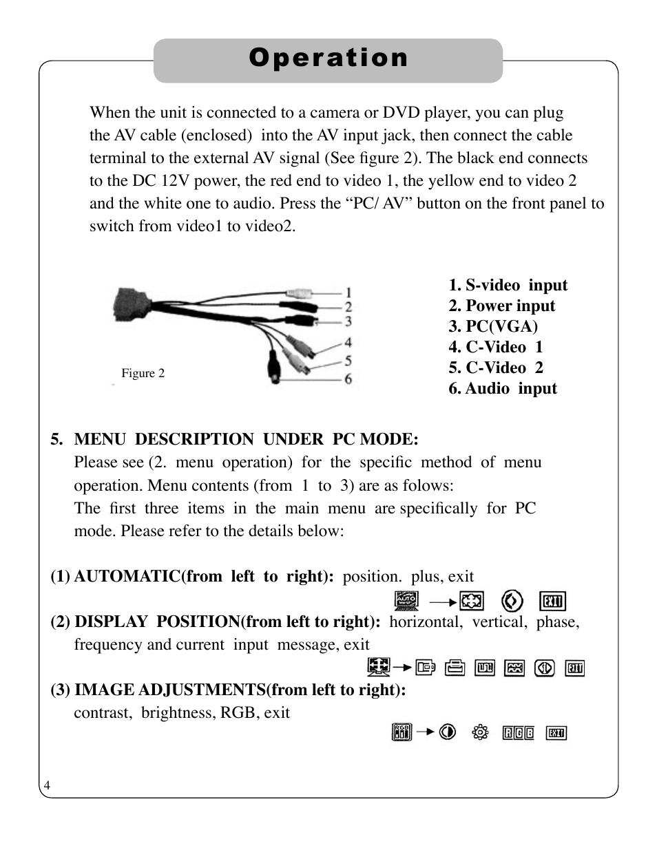 Oper ation | ikan V8000T User Manual | Page 7 / 13