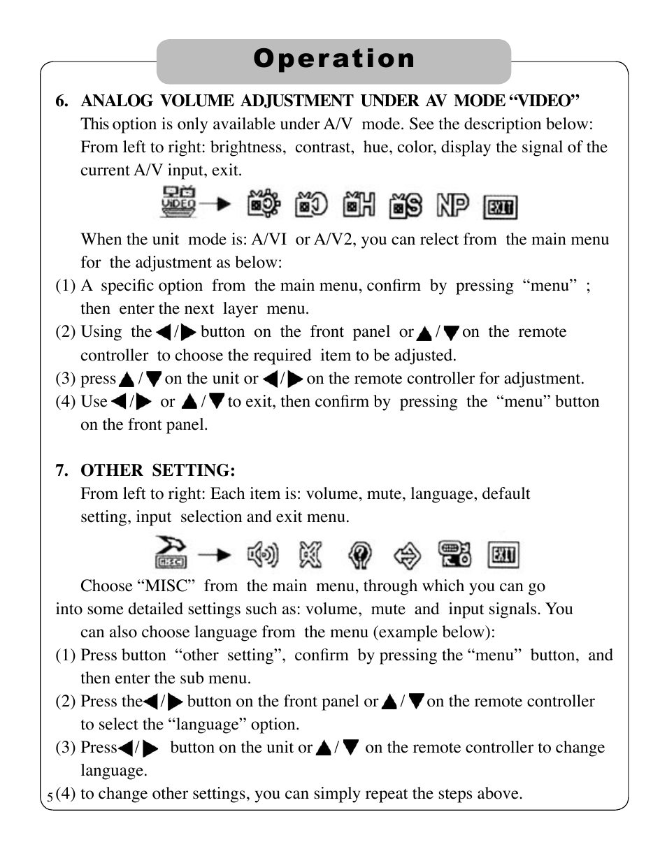 Oper ation | ikan V8000T User Manual | Page 8 / 13