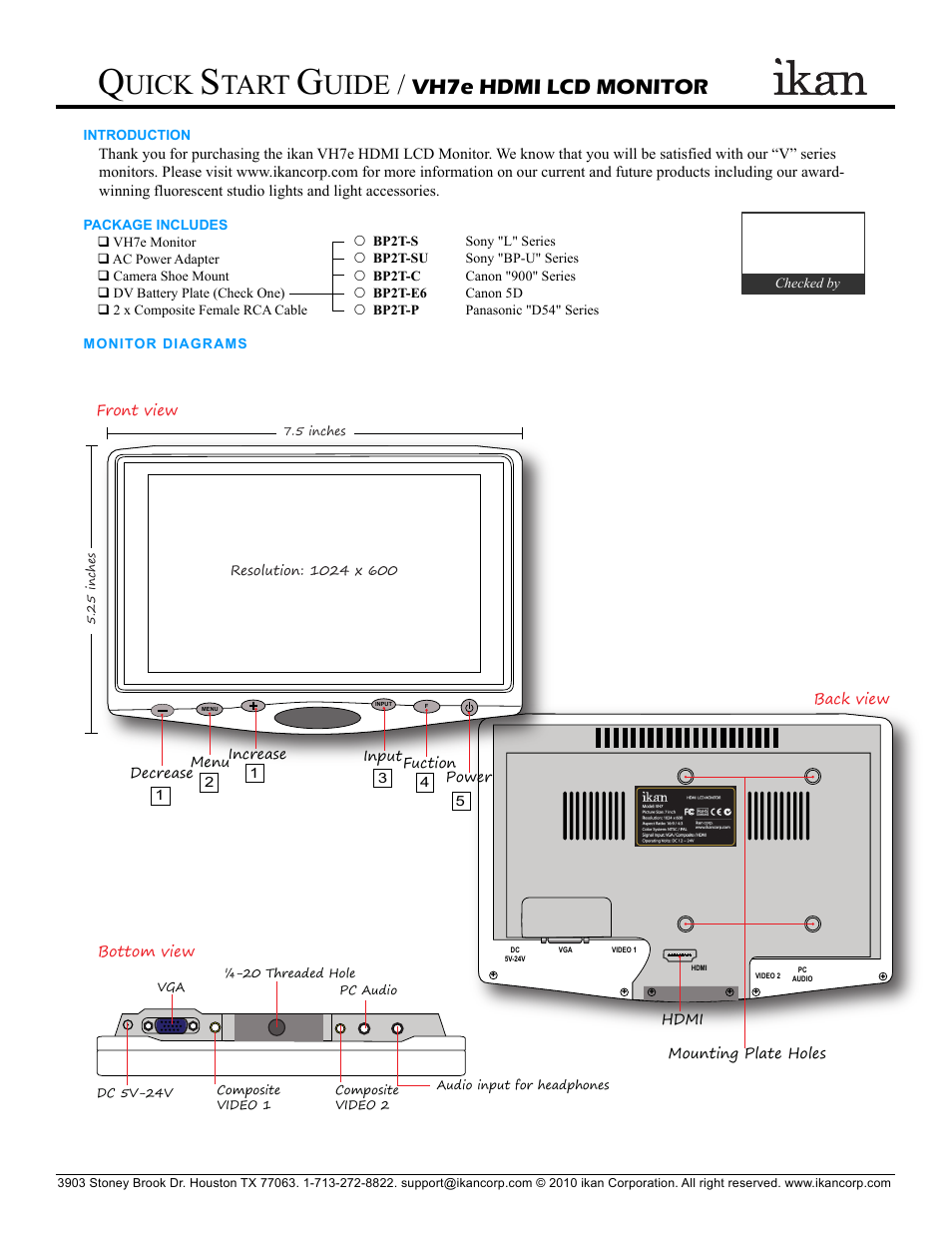 ikan VH7e User Manual | 3 pages