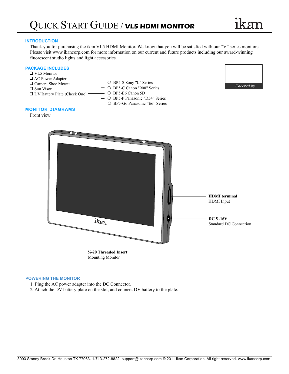 ikan VL5 User Manual | 2 pages