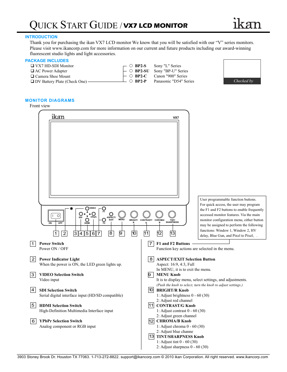 ikan VX7 User Manual | 3 pages