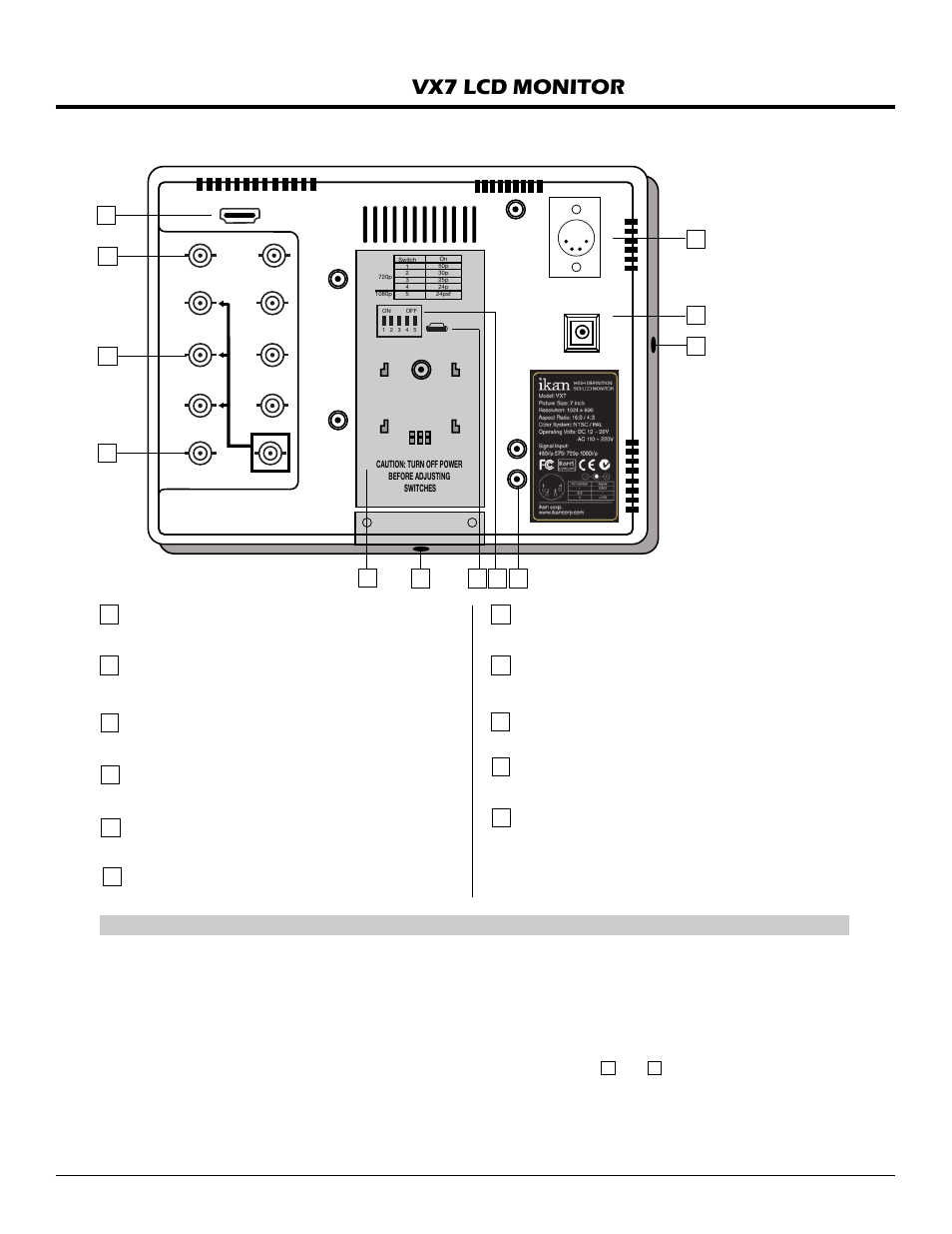Uick, Tart, Uide | Vx7 lcd monitor | ikan VX7 User Manual | Page 2 / 3