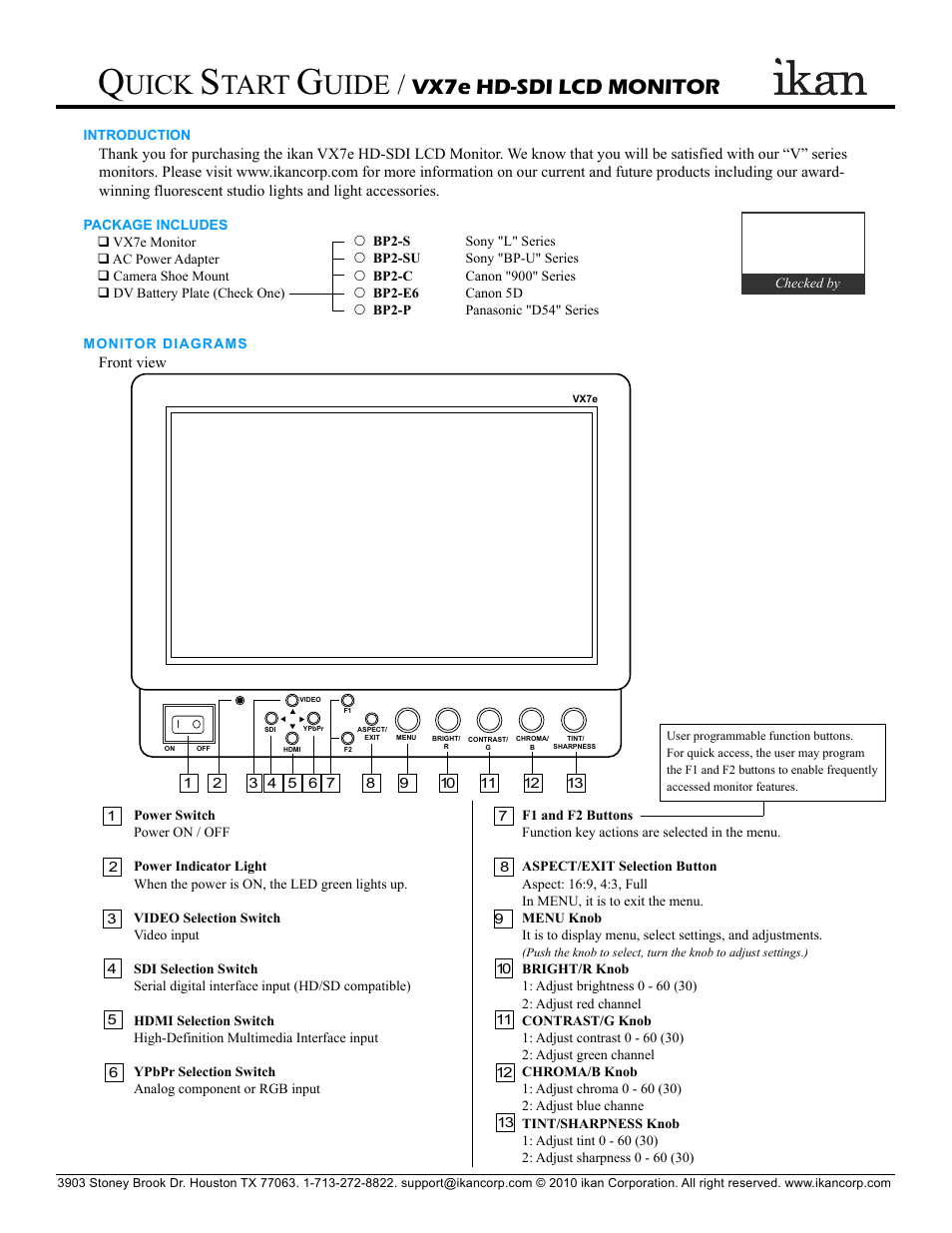 ikan VX7e User Manual | 5 pages