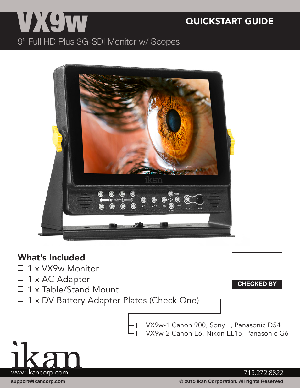 ikan VX9w-1 User Manual | 6 pages