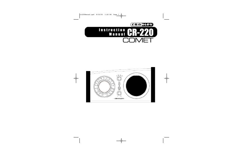 Crosley COMET CR-220 User Manual | 7 pages