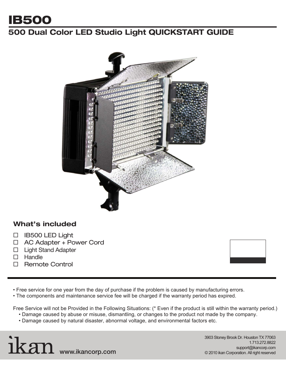 ikan IB500 User Manual | 5 pages