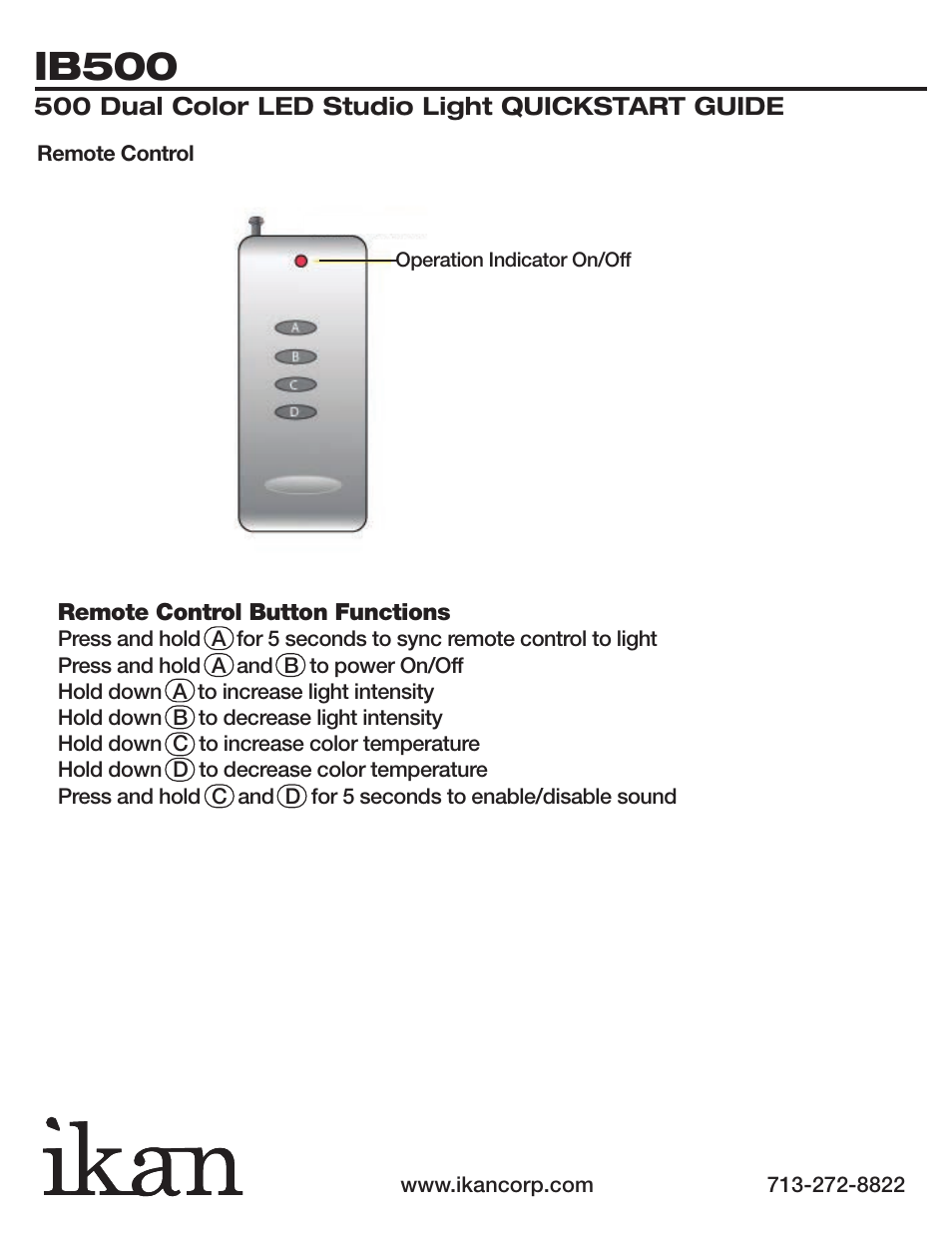 Ib500 | ikan IB500 User Manual | Page 4 / 5