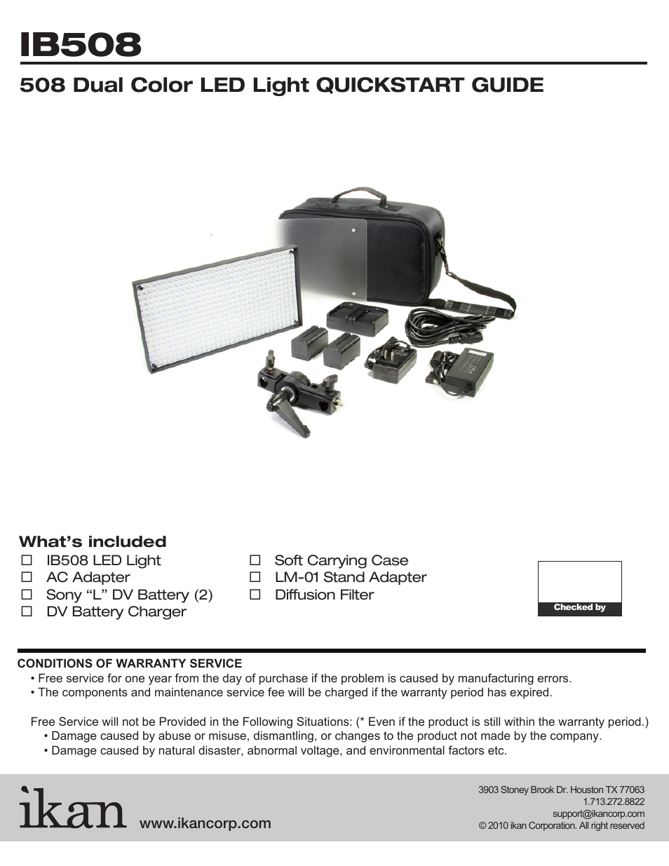 ikan IB508 User Manual | 2 pages