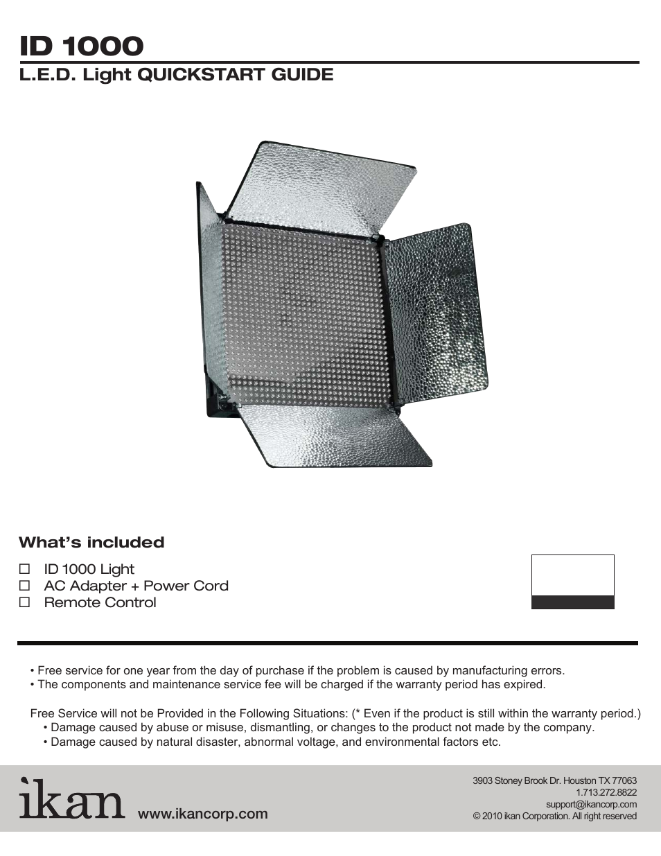 ikan ID1000 User Manual | 3 pages