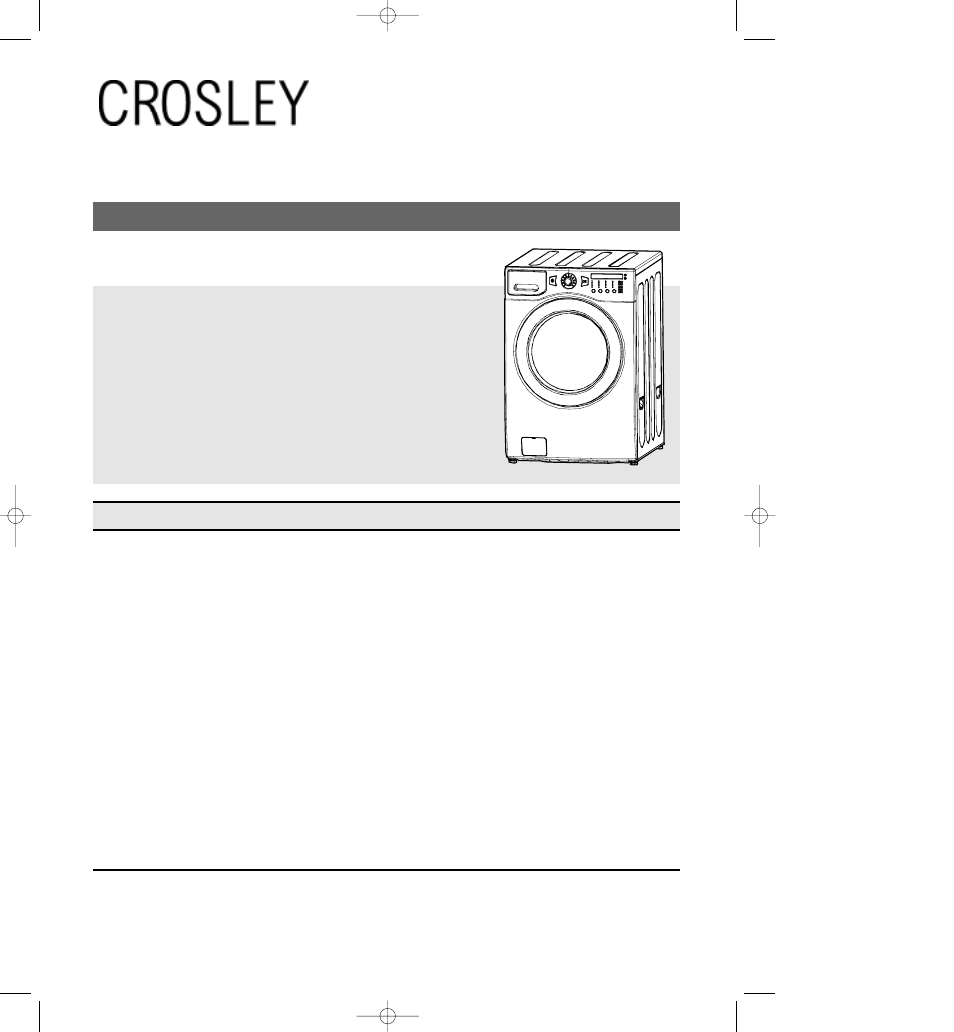 Crosley CFW-8000GS User Manual | 36 pages