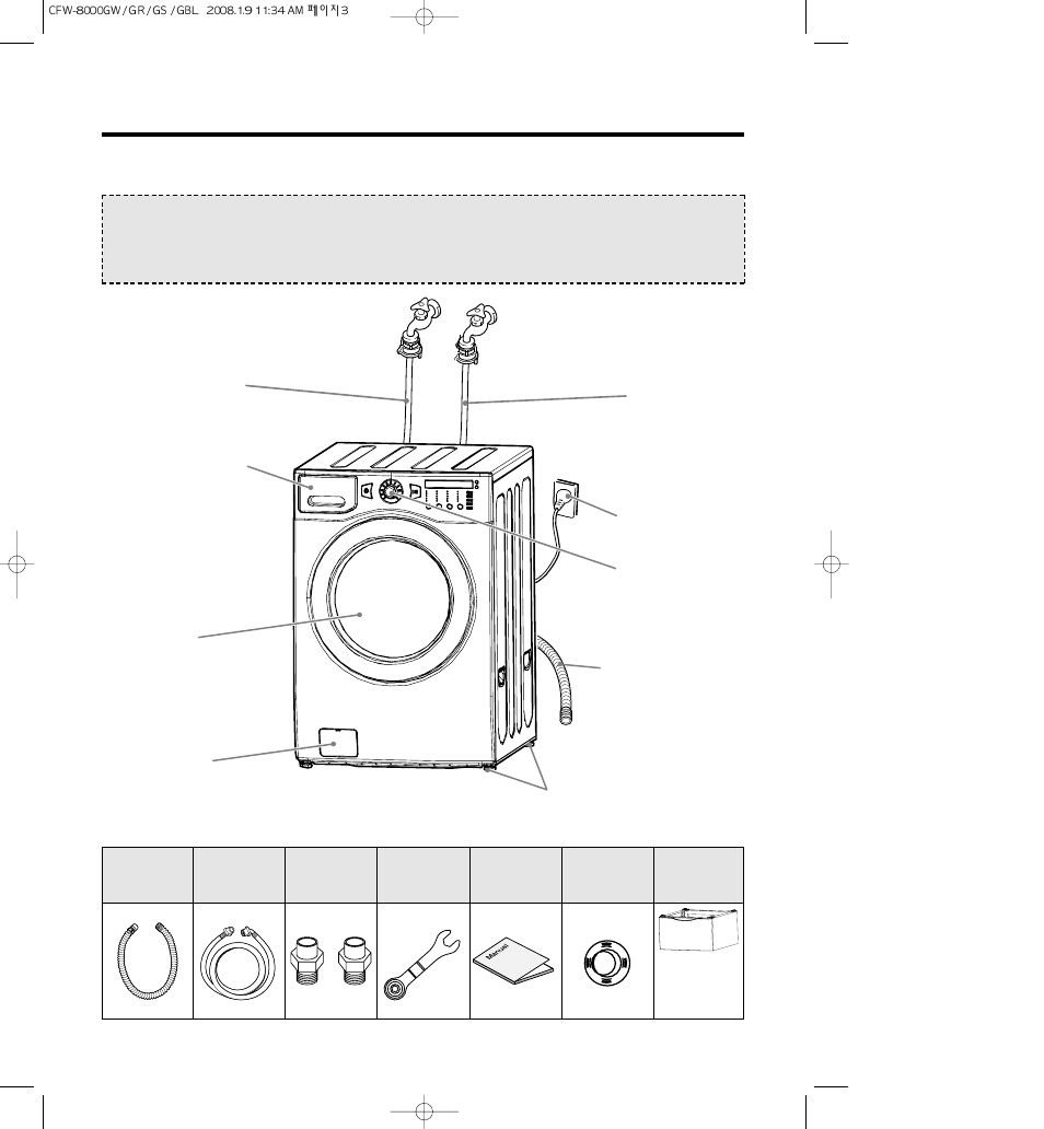 Parts and features | Crosley CFW-8000GS User Manual | Page 3 / 36