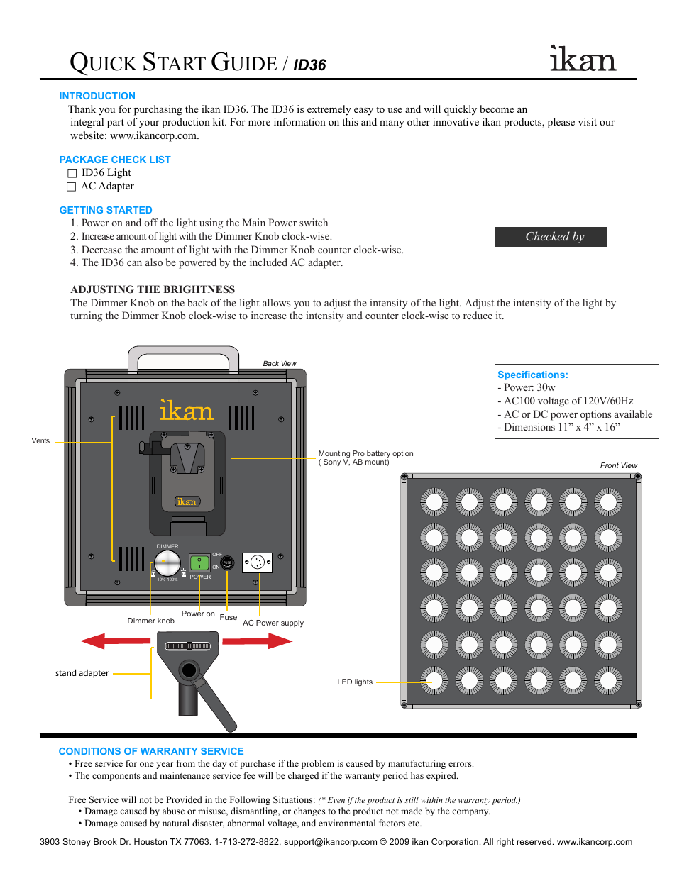 ikan ID36 User Manual | 1 page