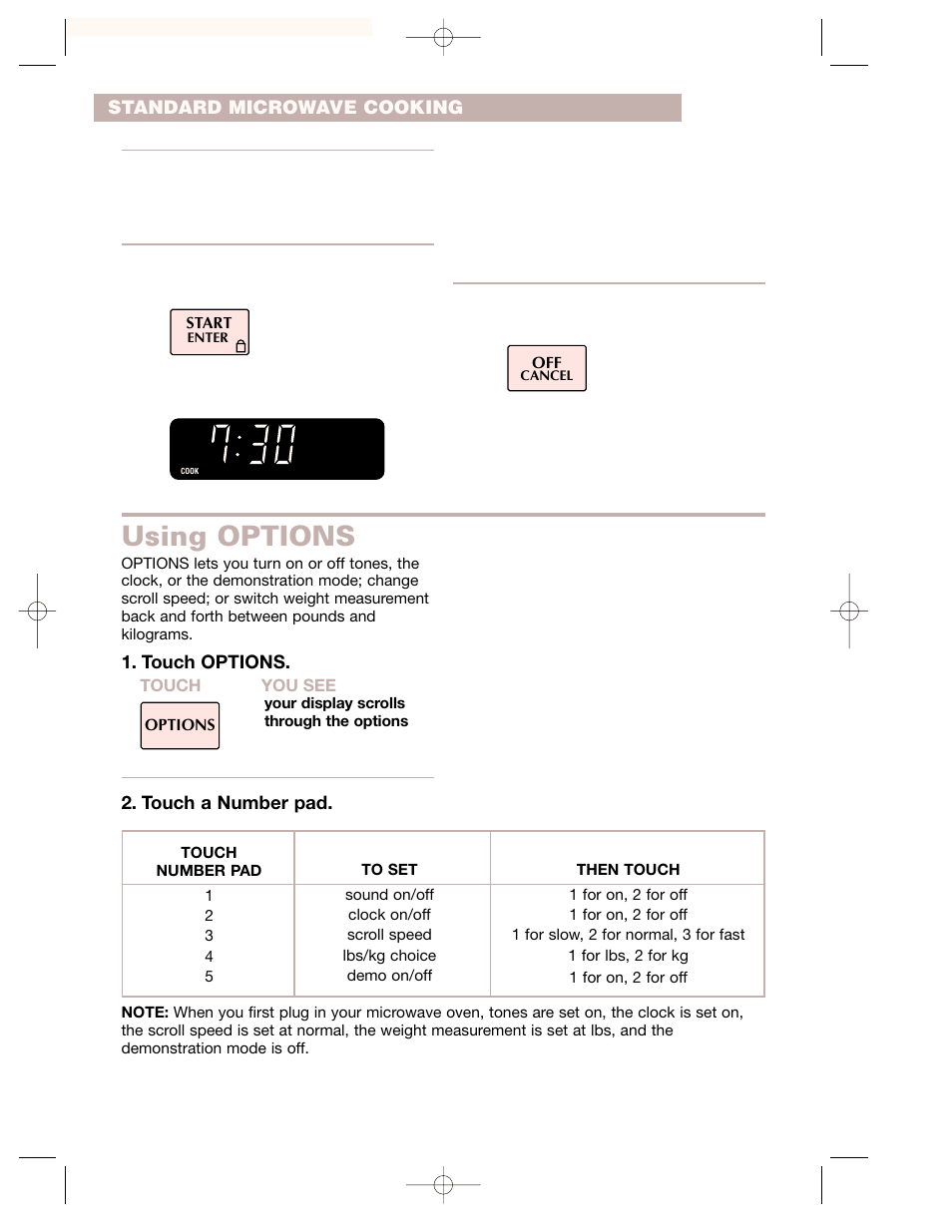 Using options | Crosley CMT135SG User Manual | Page 16 / 32