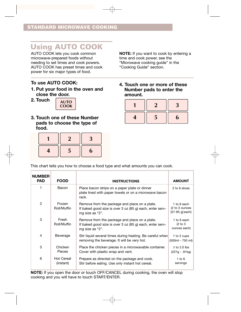 Using auto cook | Crosley CMT135SG User Manual | Page 18 / 32