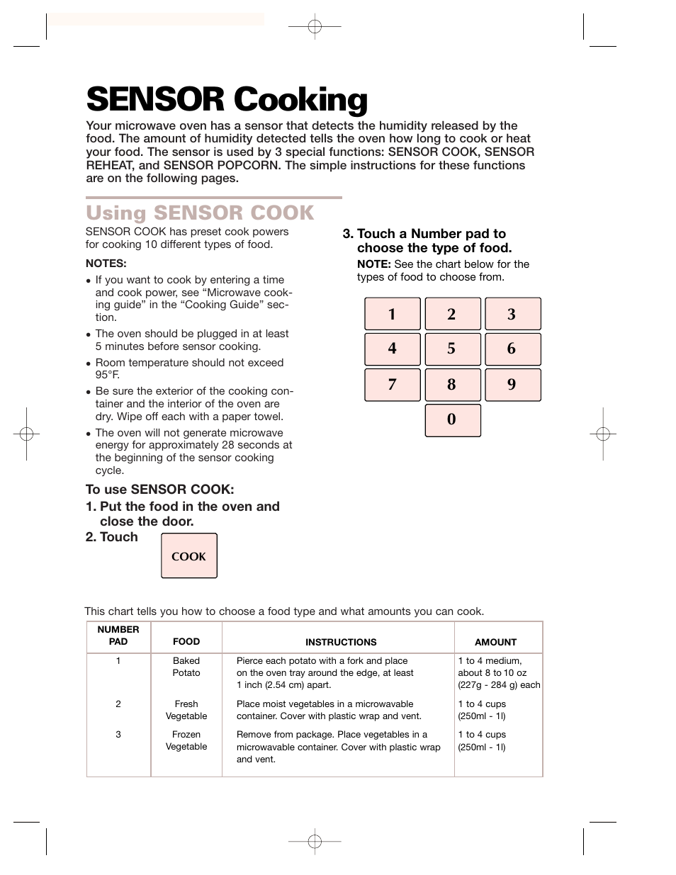 Sensor cooking, Using sensor cook | Crosley CMT135SG User Manual | Page 24 / 32