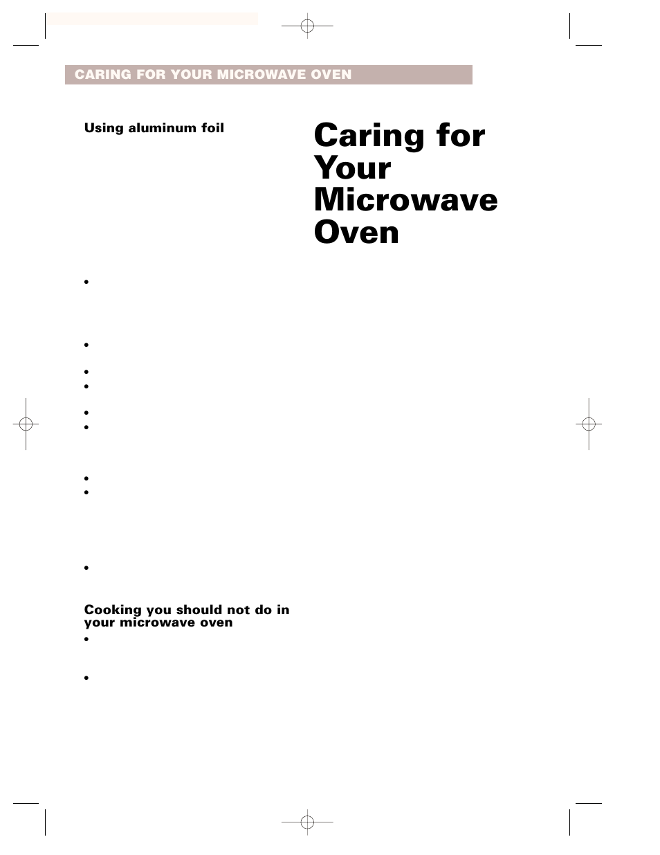 Caring for your microwave oven | Crosley CMT135SG User Manual | Page 28 / 32