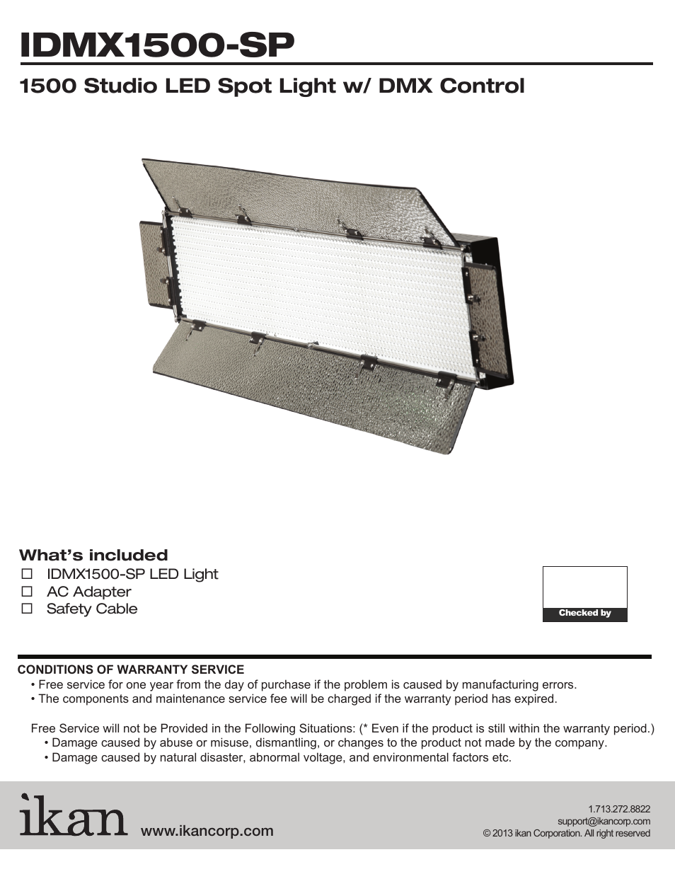 ikan IDMX1500-SP User Manual | 2 pages