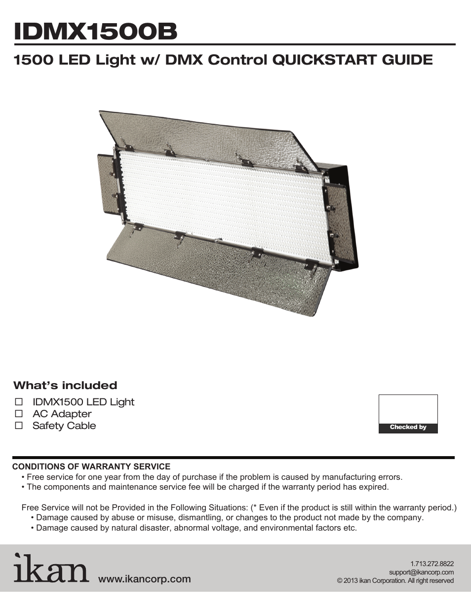 ikan IDMX1500B User Manual | 3 pages