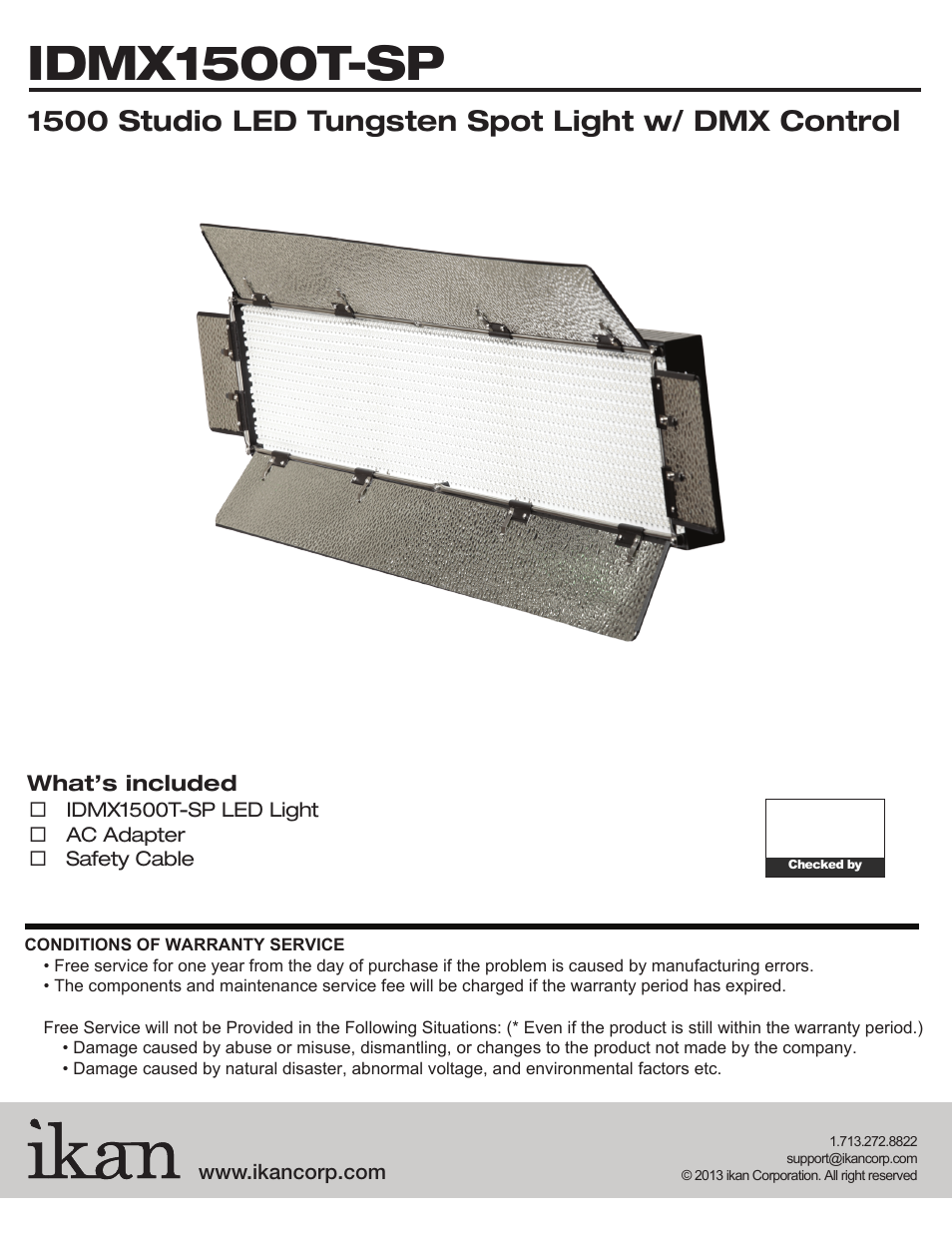 ikan IDMX1500T-SP User Manual | 2 pages